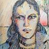 Graphic novel sketch 30x35 approximately.  Acrylic on canvas. Spring 2013